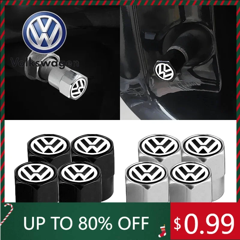 

For VW Volkswagen Jetta MK5 Golf 4x Car Tire Valve Stems Caps Style Tire Hexagonal Valve Cap Styling For Volkswagen MK6 MK5 MK4