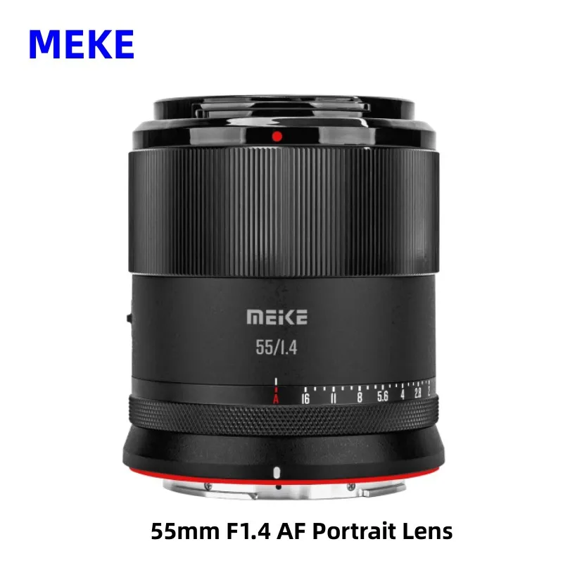 MEKE 55mm F1.4 Standard Aperture APS-C Frame Auto Focus Fixed Prime Portrait Lenses for Sony Fuji Nikon Mirrorless Cameras NEX