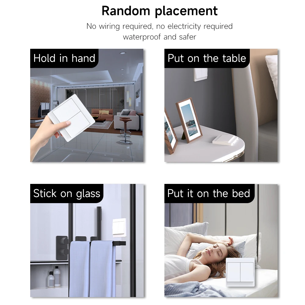Self-Power Generation Wireless Switch IP44 Waterproof No Battery Household Remote Control Push Button Wall Light Switch image 2