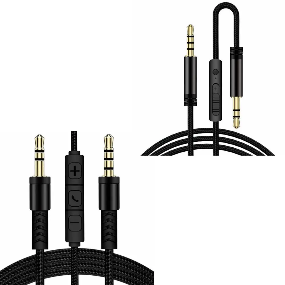 1.2m Audio Cable Portable Male To Male 3.5mm Jack Speaker Line with Mic with Volume Control Headphone Cable Computer