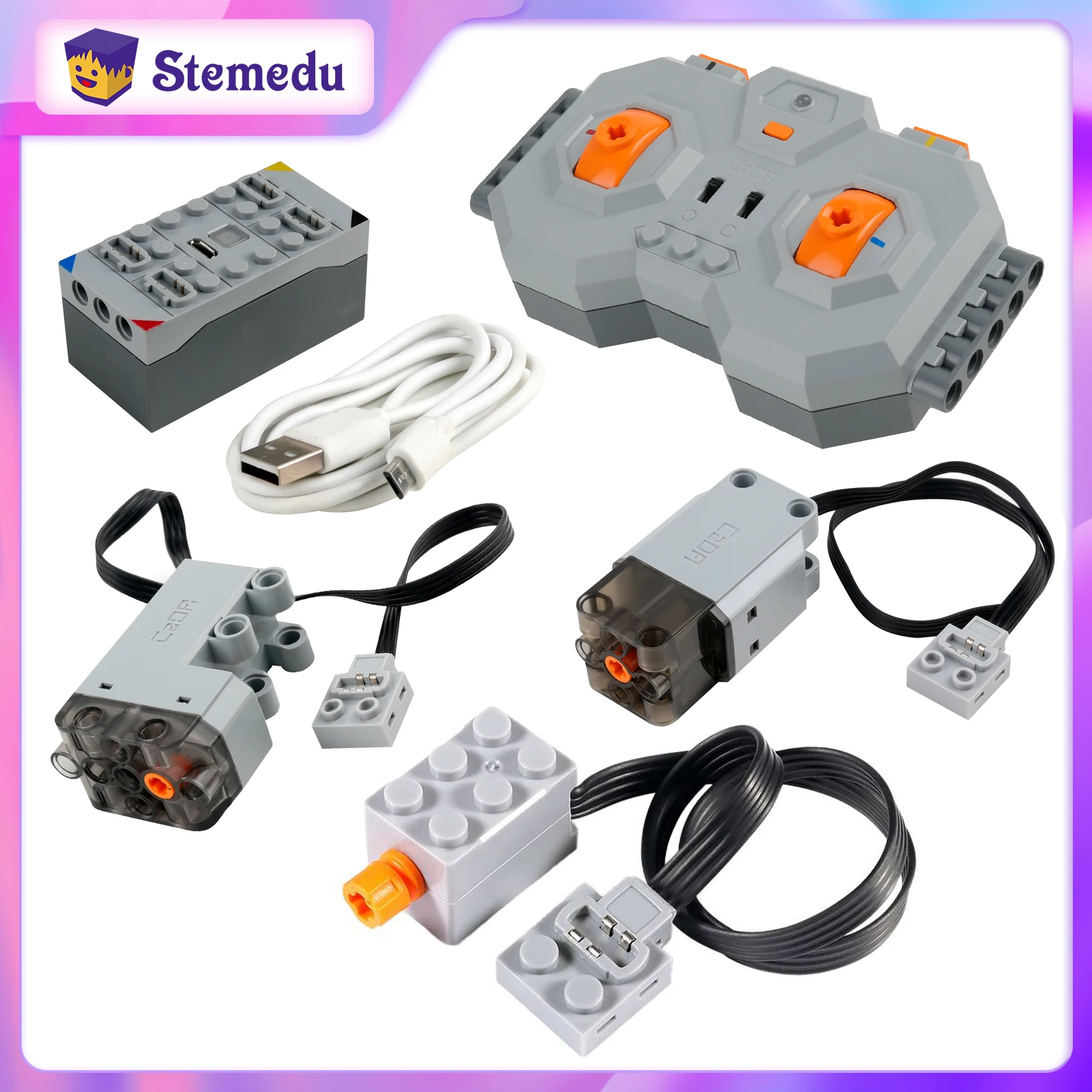 

MOC Toy Power Function Technical Motor Part CaDA Compatible with Legoeds Building Blocks Remote Control 2.4G Lithium Battery Box