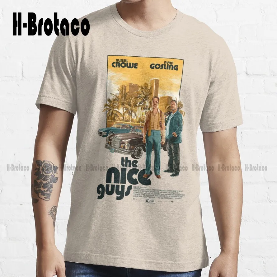 Nice Guys Ryan Gosling Russell Crowe Vintage Retro T-Shirt Funny Art Streetwear Cartoon Tee Xs-5Xl Unisex Digital Printing Retro