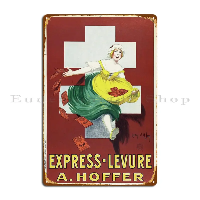 Express Levure A Hoffer Cooking Yeast 192, französisches Art-Deco-Poster, Metallschild, Club, Bar, Küche, Kino, erstellen Sie ein Blechschild-Poster