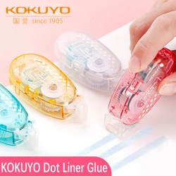 KOKUYO Dot Liner Glue Tape Multi Color Roll Type Portable Size Photo Safe Double Sided Adhesive for Album DIY Diary School