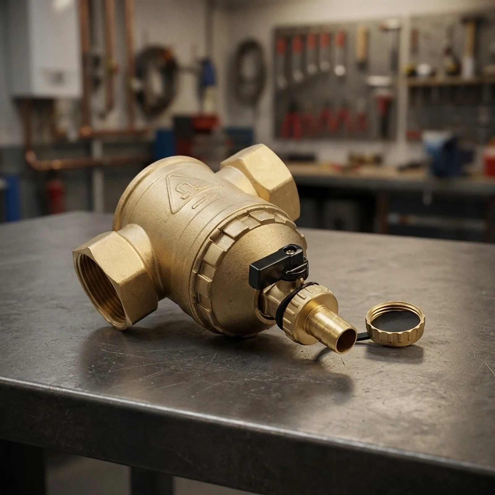 Wall Hung Boiler Filter with Solid Brass Housing Magnetic Filtration and Bubble Removal for Heating System Maintenance