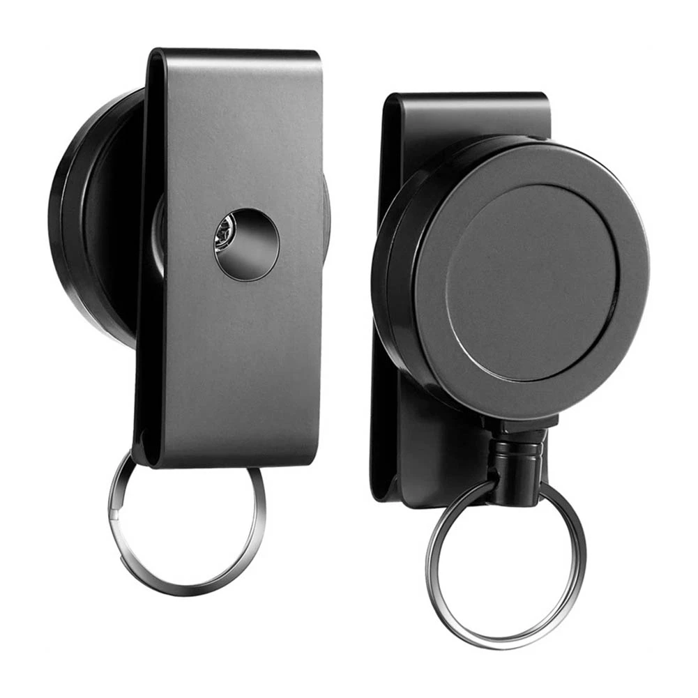 Heavy Duty Retractable Keychain With Belt Clip, 360° Retractable Keychain Heavy Duty With Wire Rope And Key Ring 2Pack