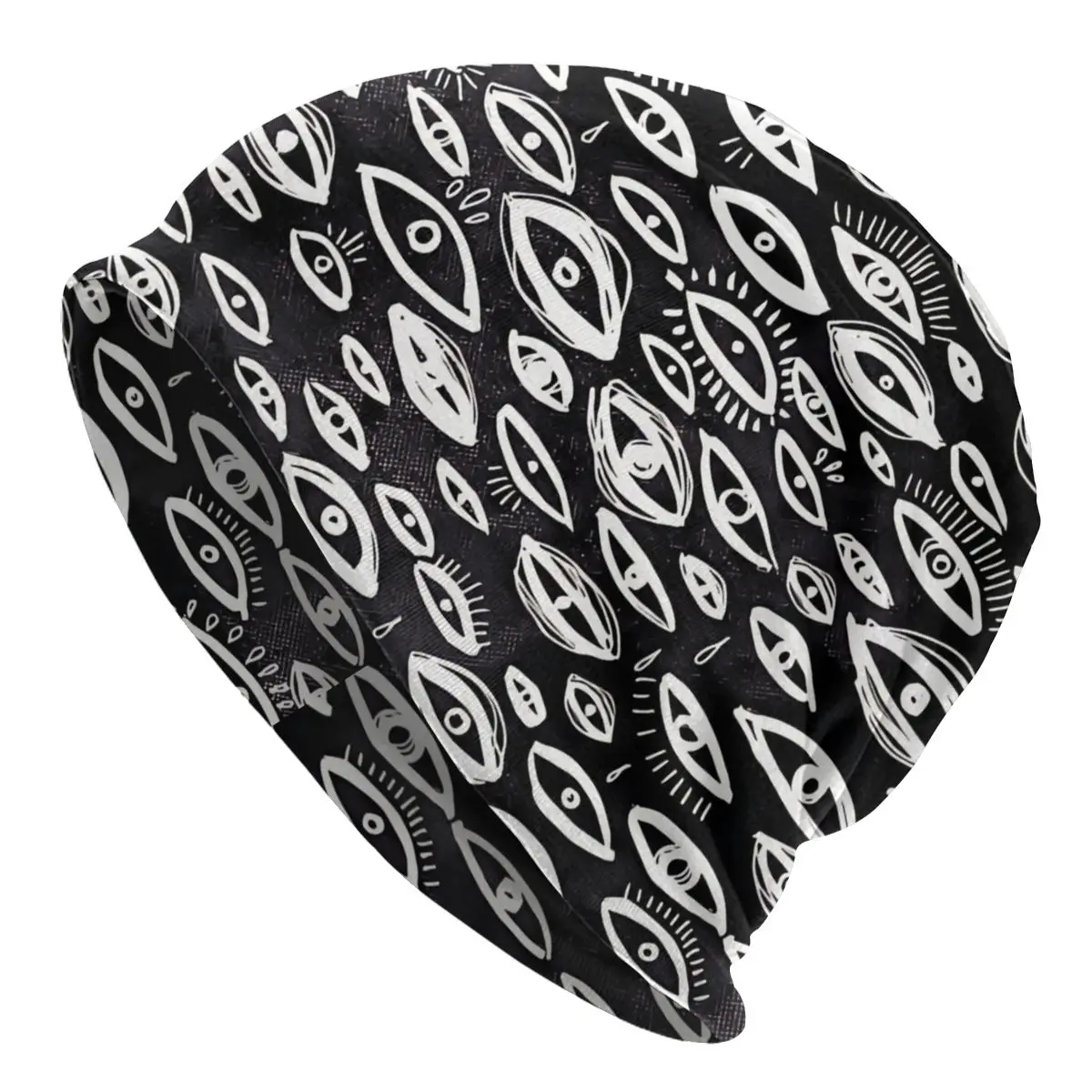 

Bonnet Hats Eye Pattern Men Women's Thin Skullies Beanies Hat The Third Eye Black Autumn Spring Warm Cap Design Caps