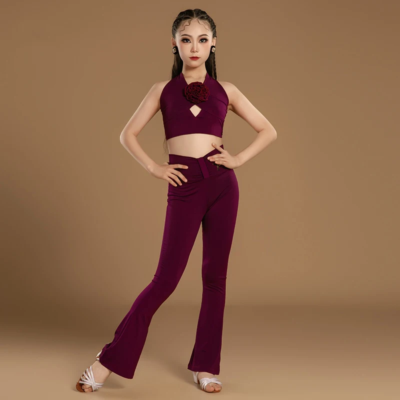 Летняя одежда для латинских танцев, костюм для соревнований по латинским танцам для девочек, детская одежда для выступлений в сальсе, бальных танцах, SL12467