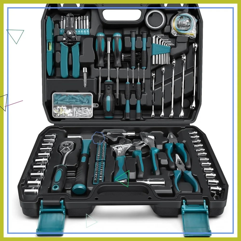 

281-Piece Complete Home Tool Kit with Socket Wrench, Screwdriver, Pliers, and Portable Case for DIY Repairs