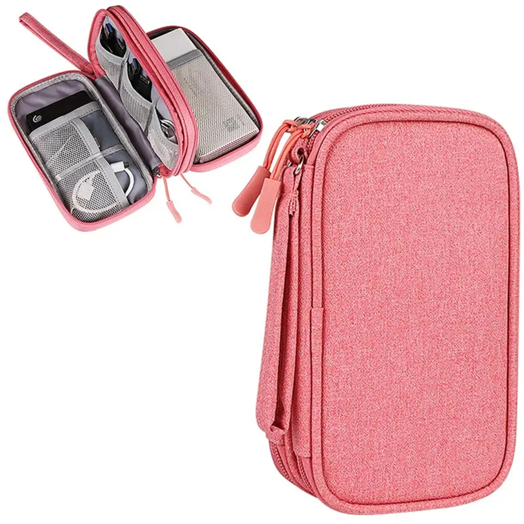 Borsa per cavi da viaggio custodia digitale portatile custodia per caricabatterie cavo dati borsa USB Organizer borsa per accessori elettronici