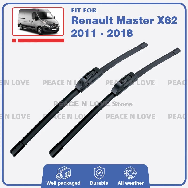 Car Front Wiper Blades Set Kit For Renault Master X62 2011 - 2018 2pc Brushes Washer Cleaning Windscreen Windshield  Accessories