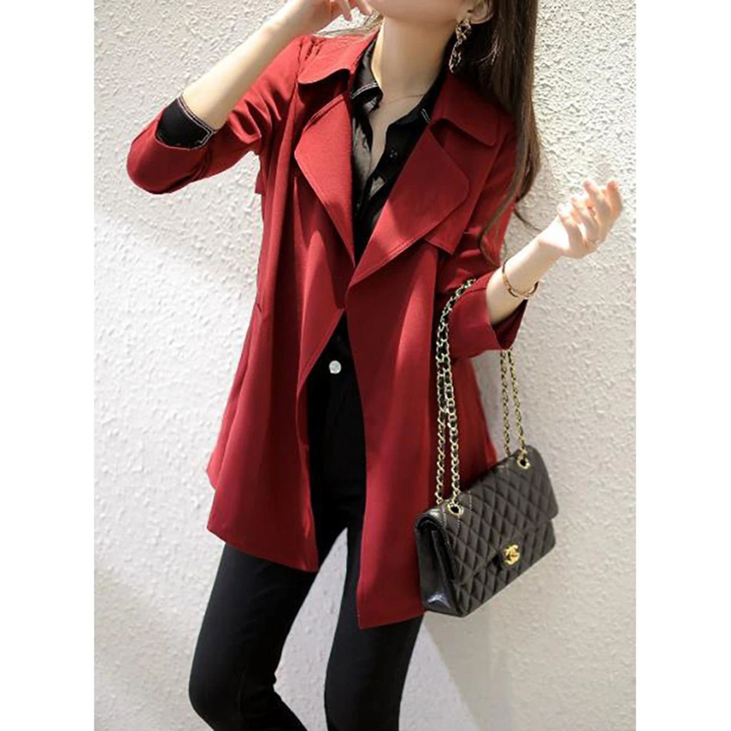 

Allingentle Women's Blazer Elegant 1-Button Jacket for Casual Office Customize