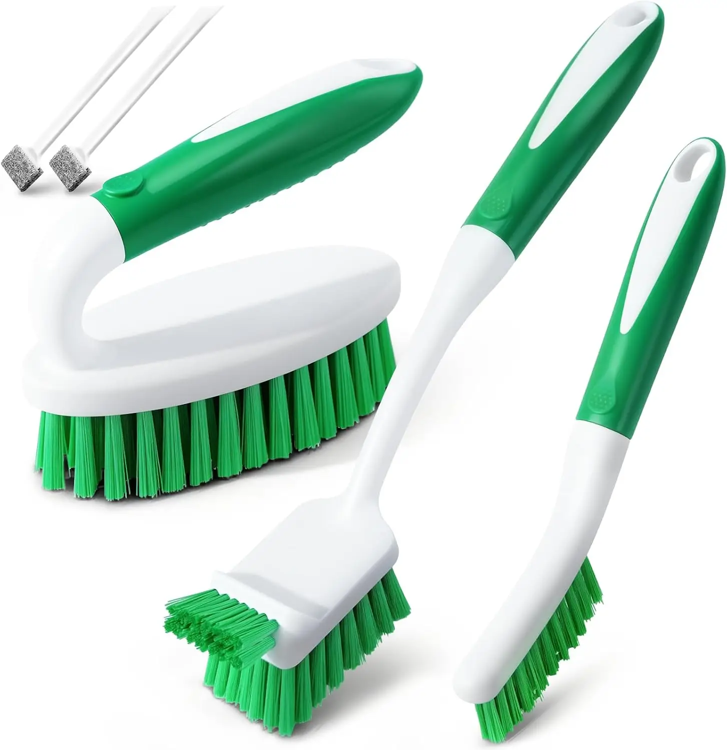 

Cleaning Brush Set for Household Use, Scrub Brush with Ergonomic Grip, Tile and Grout Brush, Kitchen Brush with Long Handle