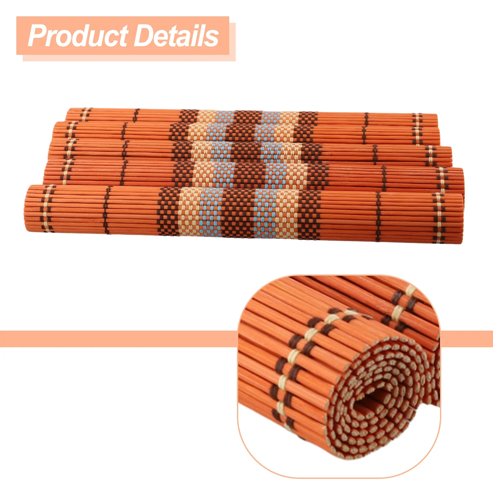 

5pcs Woven Table Placemats with For Braided Ribbed Pattern Heat Resistant Washable and AntiSlip Mats for Dining Tables