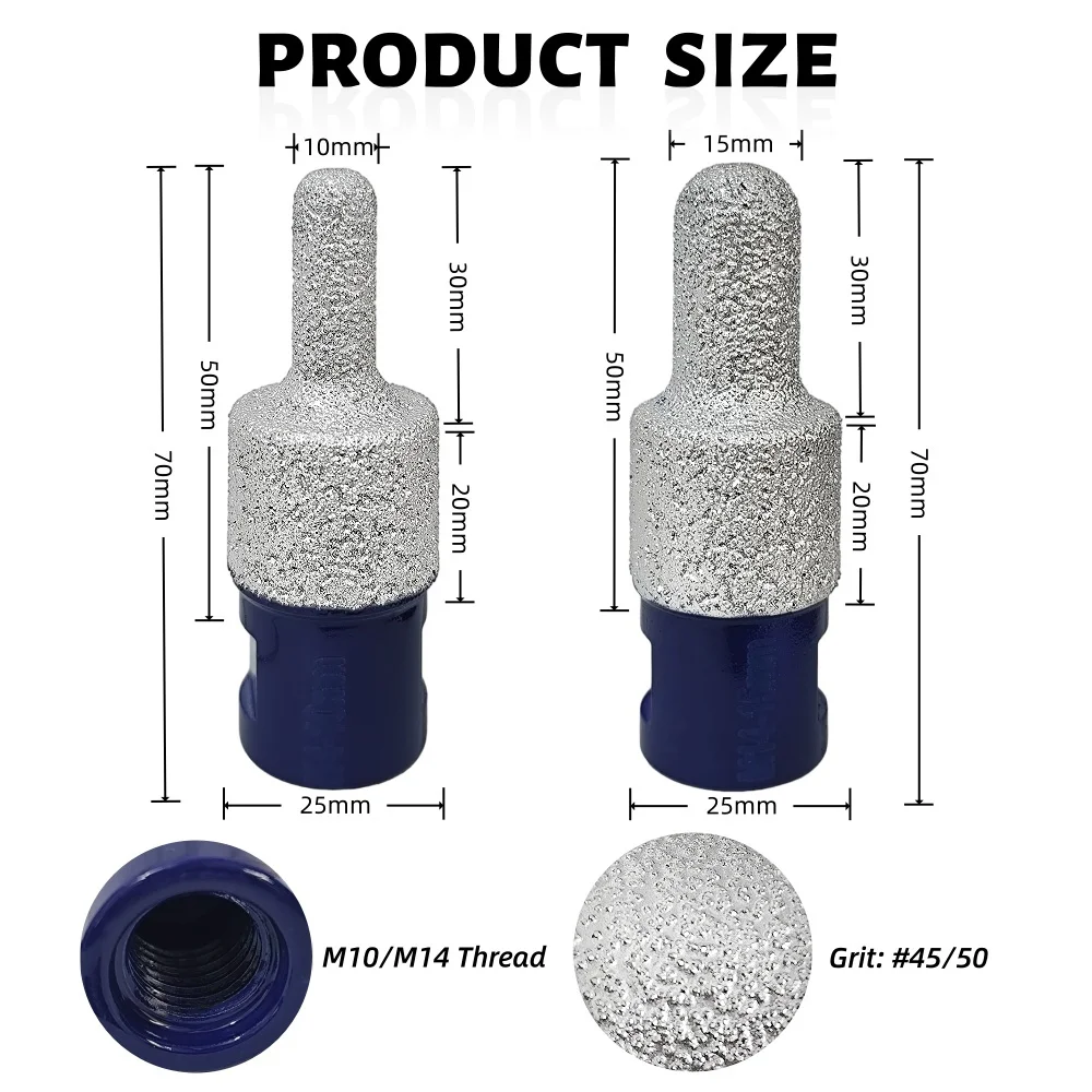 Diamond Drill Bits 1pc 10/15mm M14 M10Thread Shape Chamfer Drilling Process Holes Ceramic Marble Granite Diamond Finger Bits