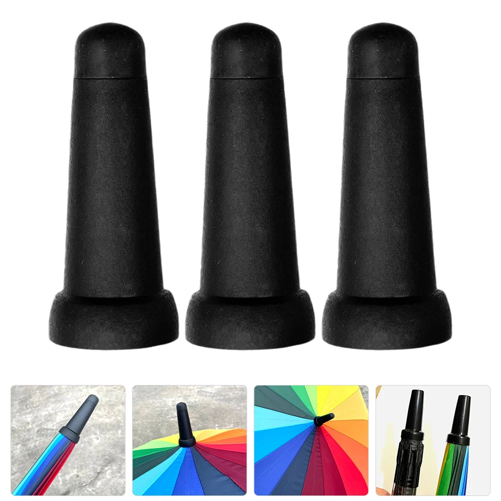 

3pcs Tip Covers Long Handle Tops Cover Sun Accessories Rubber Replacement Tips Durable Scratch Proof Rain