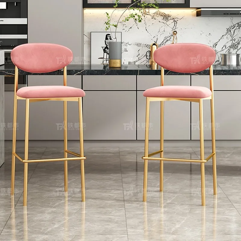 High Kitchen Stools Armchair Modern Design Chairs Bar Make Up Chair Chaise Cafeteria Nordic Counter Swivel Wooden Home Tabouret