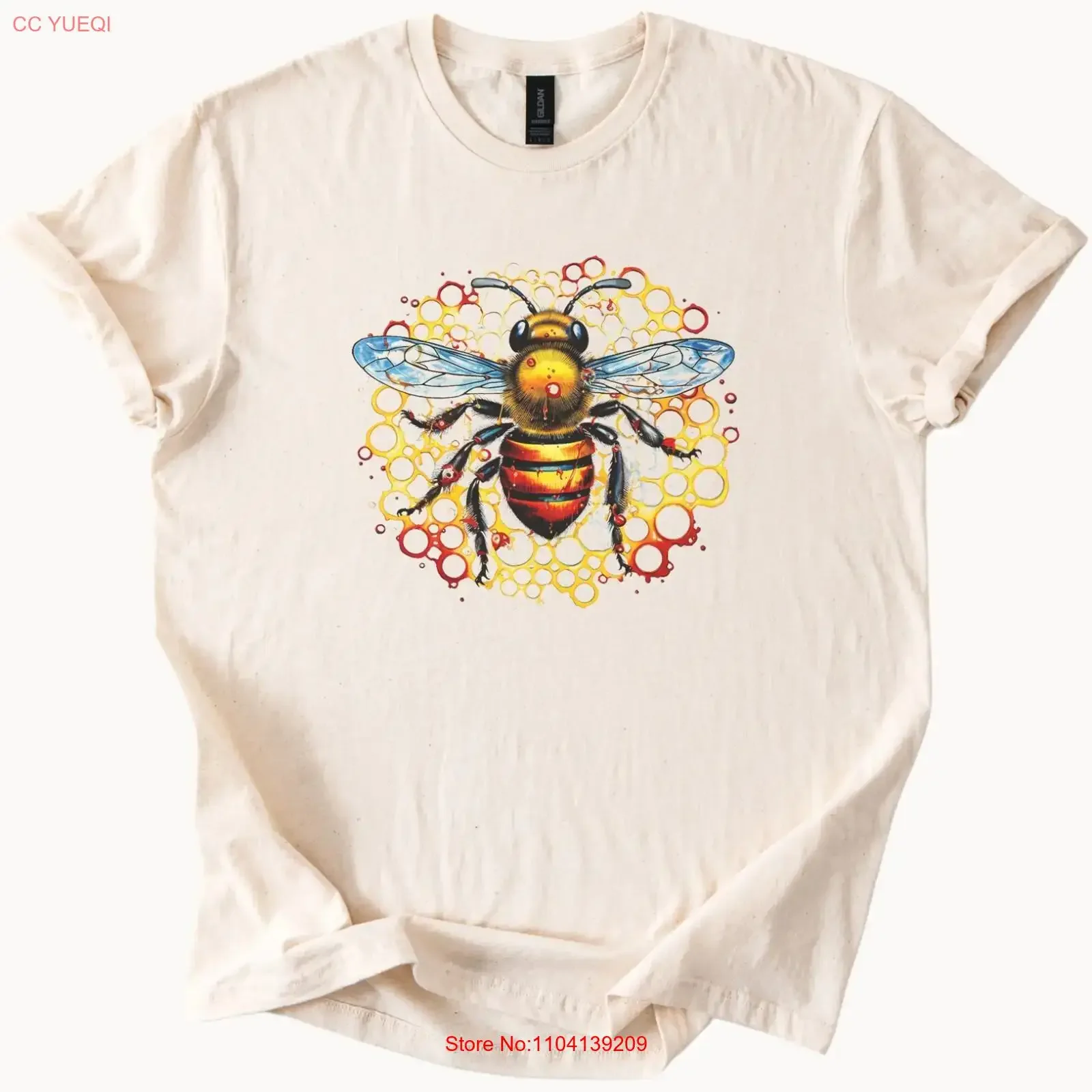 Artistic Honey Bee T Shirt Watercolor InsecT vintage Washed Slightly Soft Stretched fashion homme Comfortable Stylish