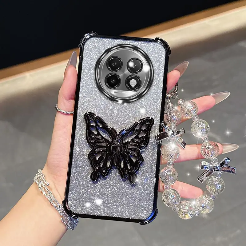 

Чехол для телефона 13Pro Delicate Wings Bracket Lanyard Plating для Realme 14, 14Pro, 15, 15T, 13ProPlus, 15X, 12, 11, 13Plus, 14ProPlus