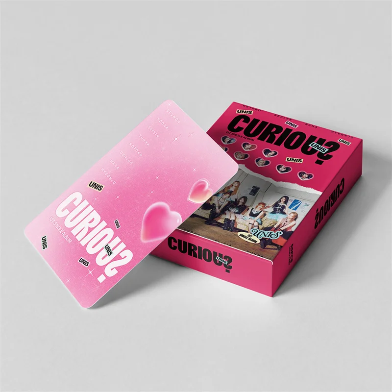 55pcs/set Kpop UNIS Group Album 1ST SINGLE CURIOUS LOMO Card GEHLEE DANGCA KOTOKO NANA Girl Gift Collectible Photo Card Postcard