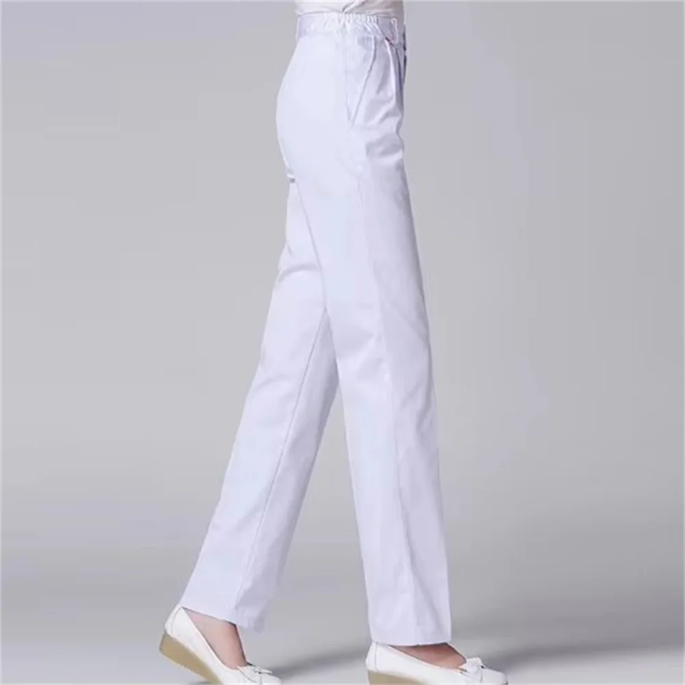 high-quality women anti-wrinkle soft work pants cotton care scrub two side pockets dental health work uniform ladies pants