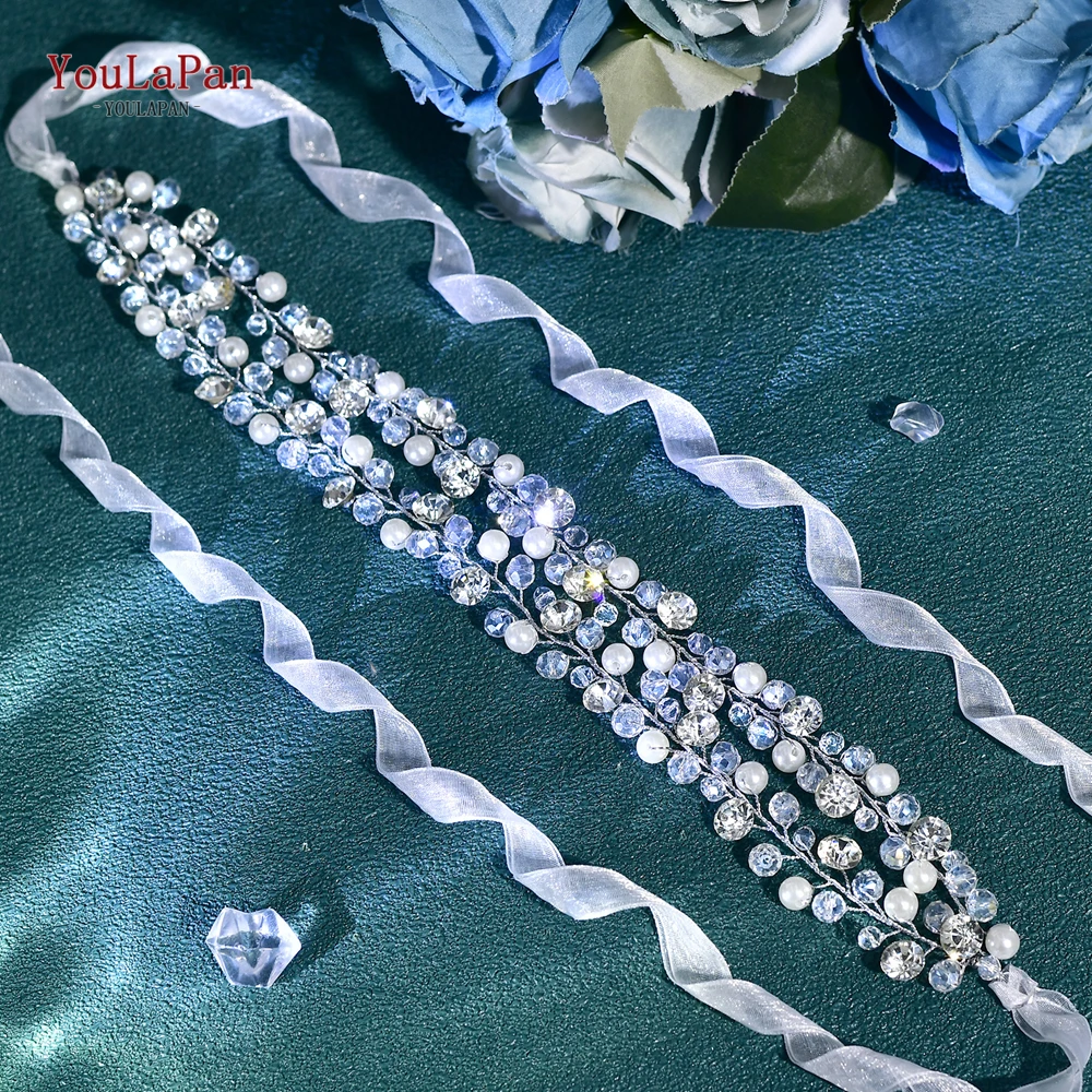 YouLaPan Artificial Pearl Embellishment Belt Waist Accessories Bride Wedding Dress Crystal Waist Chain Rhinestone Belt SH833