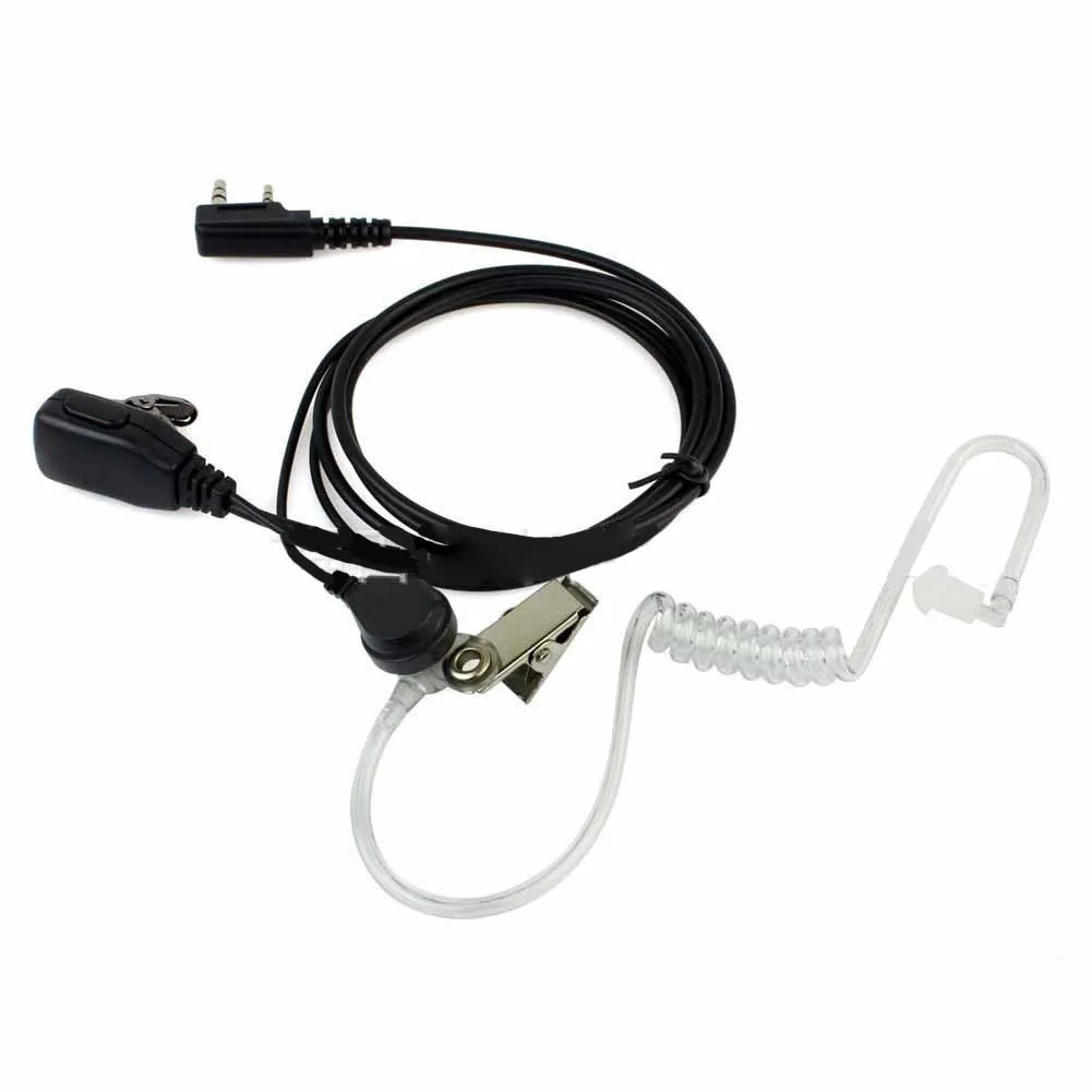 1set 2-pin PTT Microphone Headset K-type Walkie-talkie Air Duct Headset Transparent Tubular 2-Pin PTT Microphone Headset