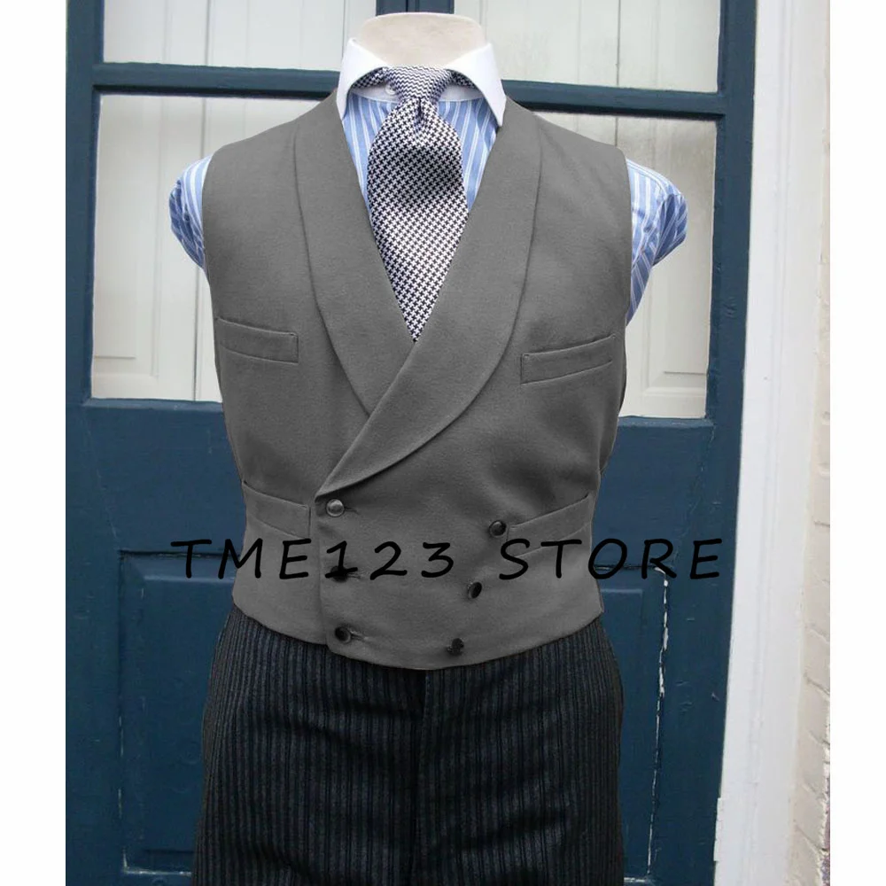 Men's Serge Casual Vest Business Double Breasted Vest Full Men's Suit Male Clothes Formal Suits Vests Clothing