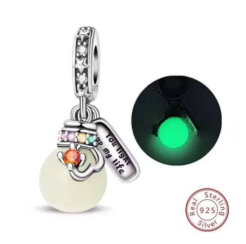 925 Sterling Silver Pendant Beads Cute Bear Devil Helmet Message Bottle Wine Bottle Coffee Cup Perfume Bottle Charm Fine Jewelry