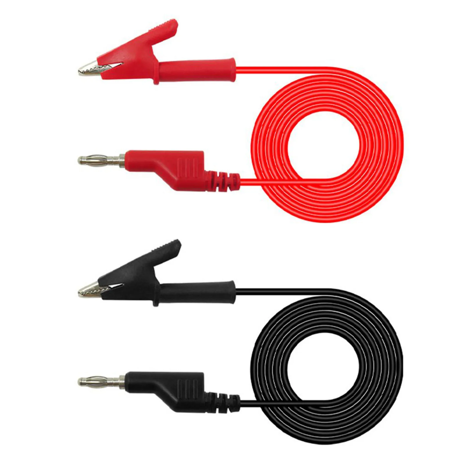 2PCS 1000V 4mm Banana To Crocodile For Alligator Clip Test Leads Connector 1M Cable Tester Probe For Multimeter Measure Tool