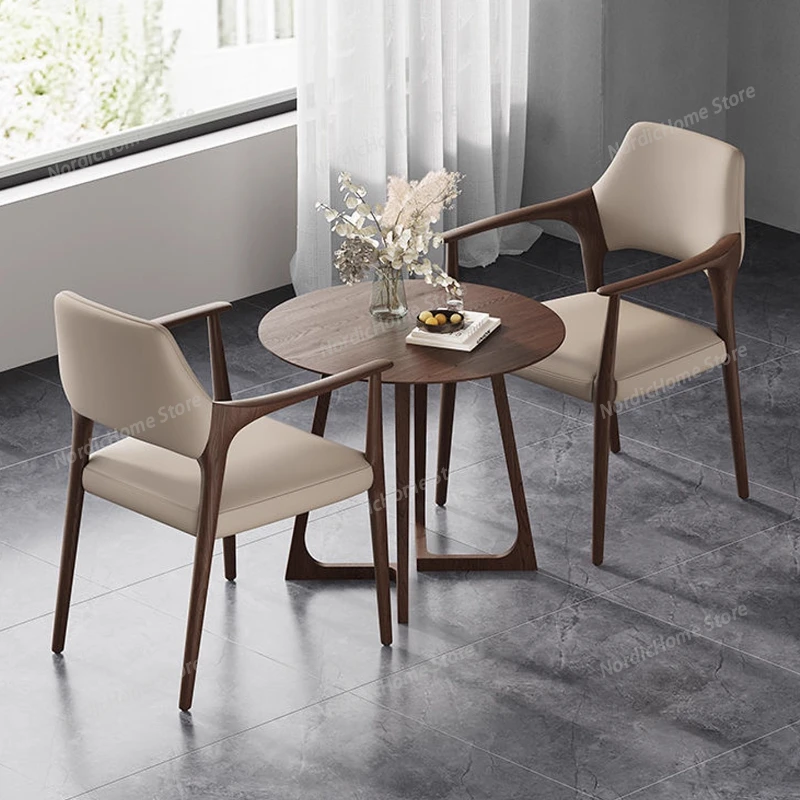 

Nordic Modern Dining Chairs Cafe Solid Wood Soft Backrest Hotel Dining Chairs Outdoor Luxury Home Furniture Silla Comedor