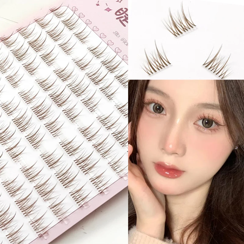 Sunflower Lashes Brown Manga False Eyelashes Natural Soft  Large Capacity Anime Eyelashes Douyin Wanghong Makeup Anime Eyelashes