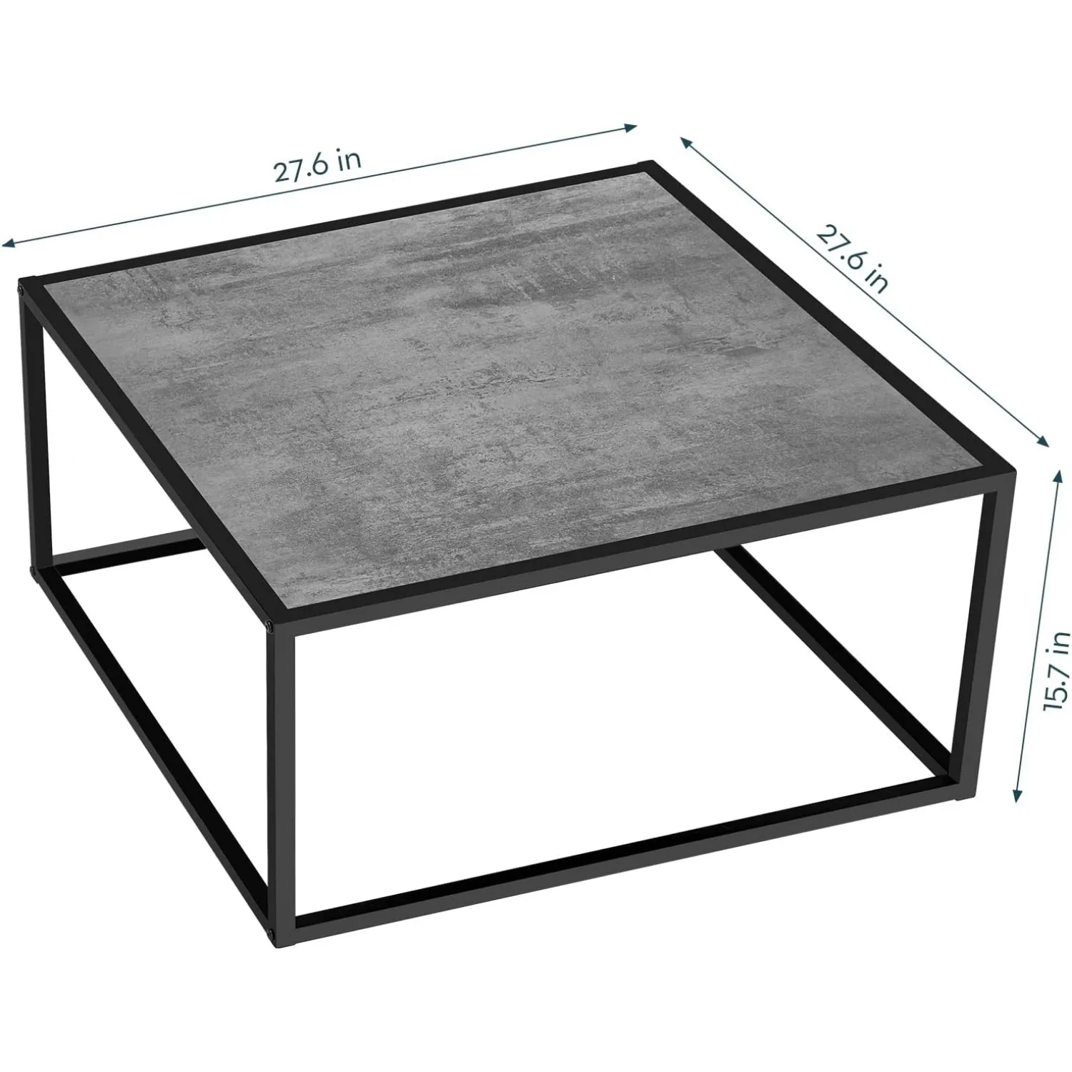 Coffee Tables for Small Space Low Center Table for Living Room Office, Wood Top with Metal Frames, Easy Assembly