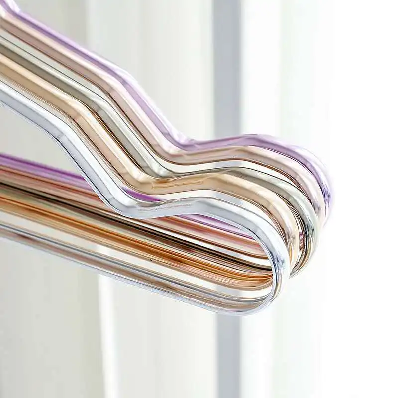 10Pcs Clothing Hangers Metal Clothes Hngers Anti-slip Aluminium Alloy Drying Rack Wardrobe Space Saver Coat Hanger Storage Rack