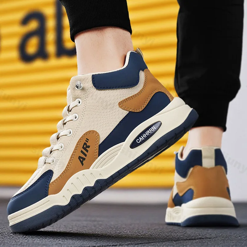 

Мужские уличные ботильоны, осень 2023, удобная нескользящая повседневная обувь высокого качества, короткие ботинки, модная спортивная обувь с высоким берцем