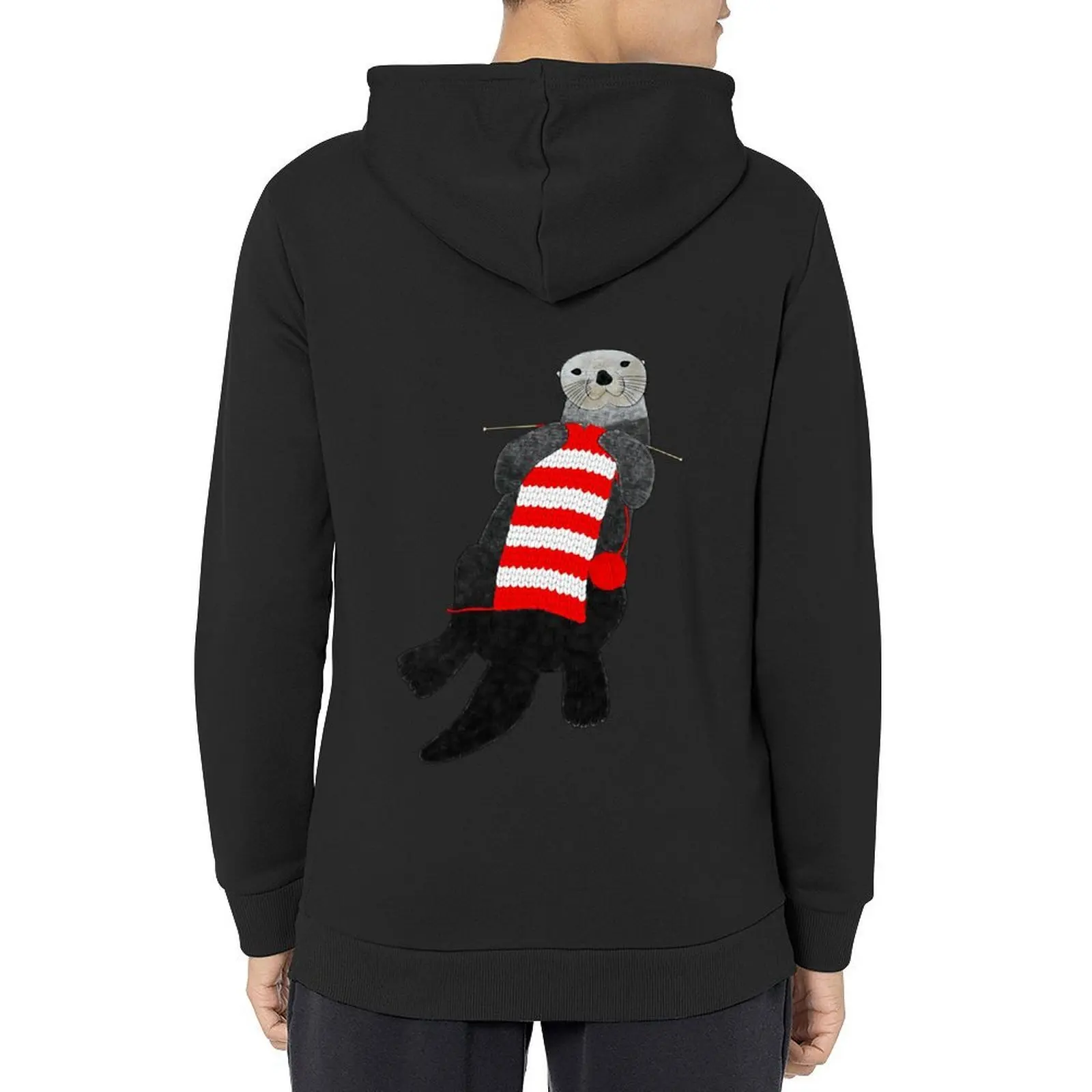 

Knitting sea otter Hoodie blouse fashion men autumn clothes men wear hoodies for men high quality