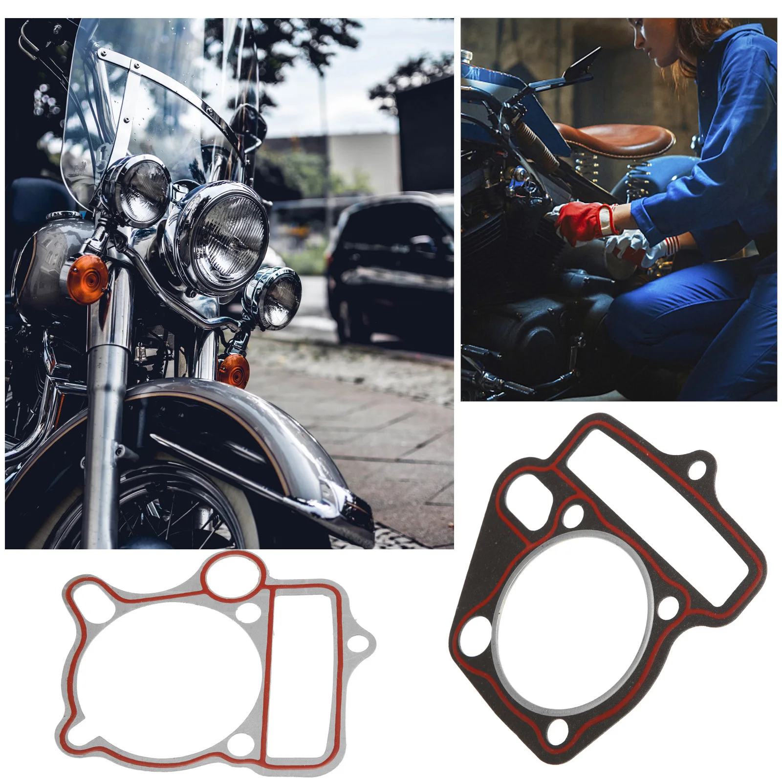 

2Pcs Motorcycle Cylinder Gasket Engine Cylinder Head Cushion Durable Base Gasket Replacement for Motorcycle Scooter Engine Parts