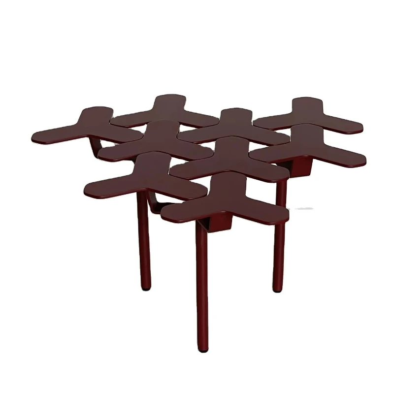 

Modern Unique Living Furniture Metal Round Table Red Powder Coated Coffee Table Color Home Furniture