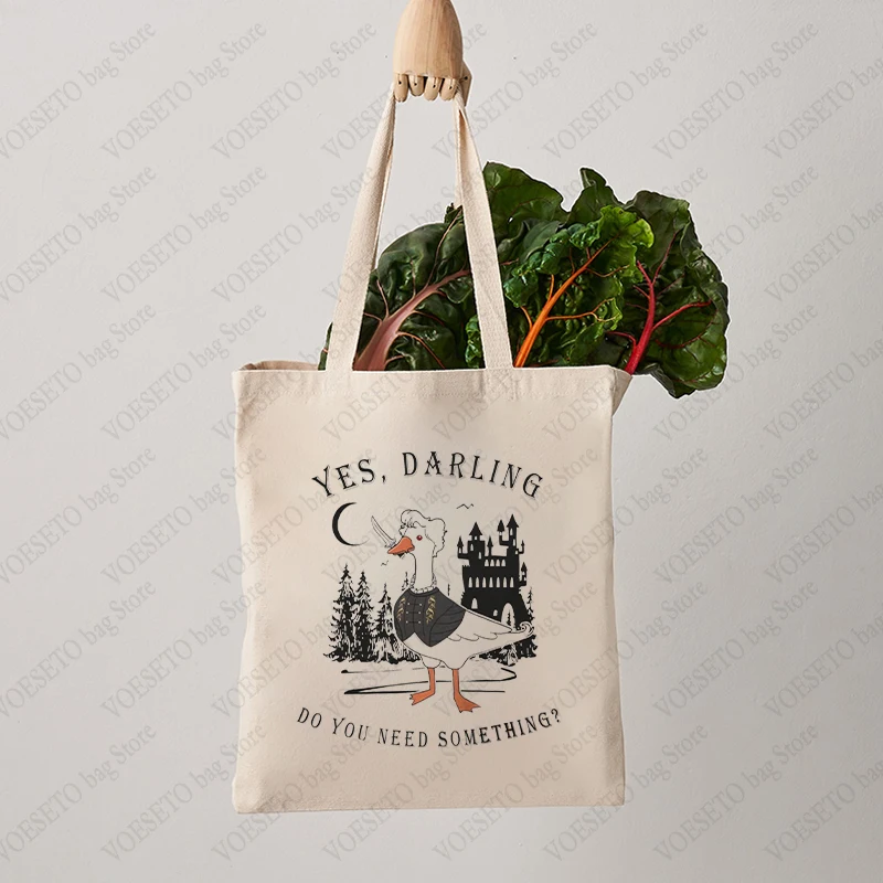 Yes,darling Do You Need Something Canvas Shopping Bag Portable Shoulder Bags Trendy Tote Bag for Daily Life Baldur’s Gate Lover