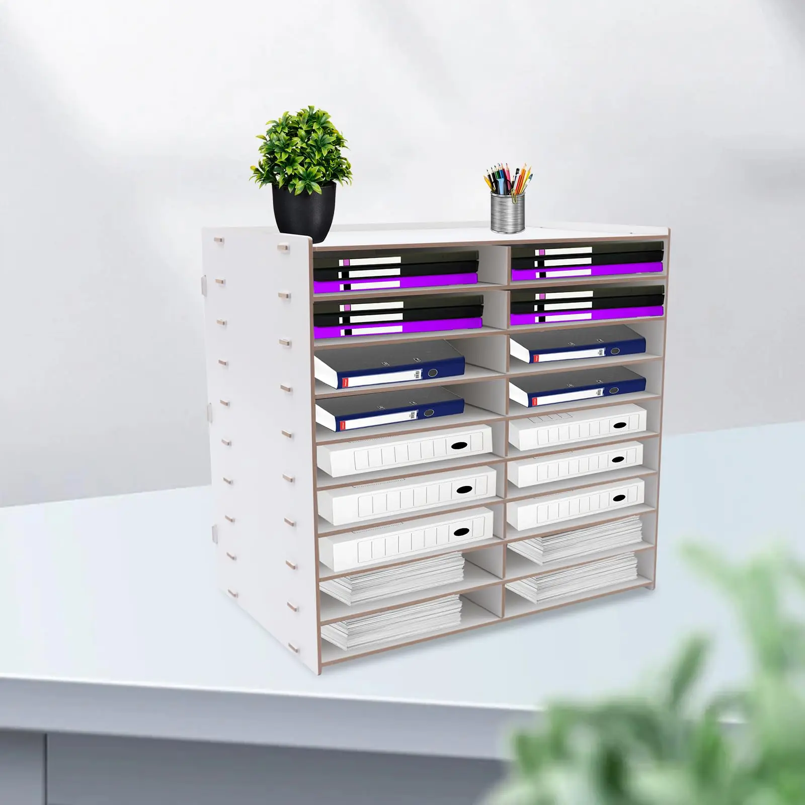 منظم أدب مكون من 9 طبقات مكون من 18 صينية بريد ورقية فارز مكتب سطح المكتب منظم أدب للمنزل