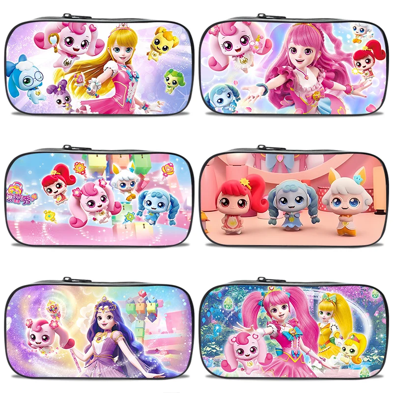 

Catch！Teenieping Student Large-capacity Pencil Case Cartoon and Cute Three-layer Canvas Print Multifunctional Pen Box Gifts