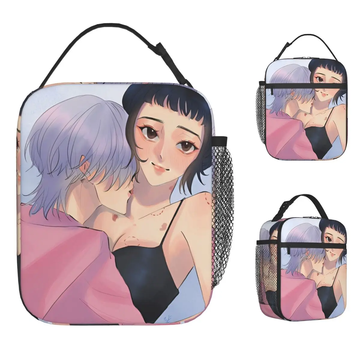 

Saja Boys K-pop Demon Hunters Lunch Bag Picnic Lunch Box Women Aesthetic Print Thermal Lunch Bags Waterproof Portable Zipper