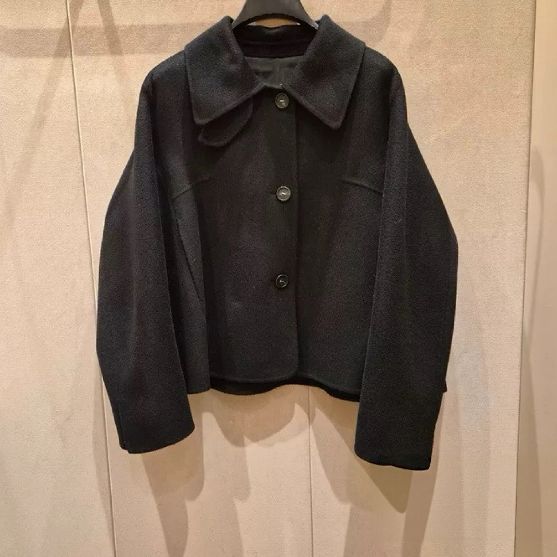 Cappotto Camere ort in lana cucita a mano su due lati con colletto classico Lemon Cheese MIN25 Autunno Faion Commute Sle Ja...