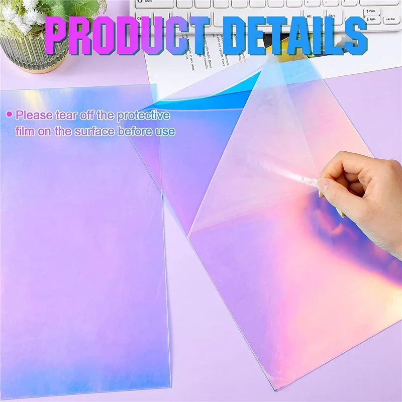 Acrylic Colored Translucent Acrylic Iridescent Radiant Sheet Laser-Cutting Acrylic Board,8 x 12 Inch(3 Pack,2.6mm Thick)