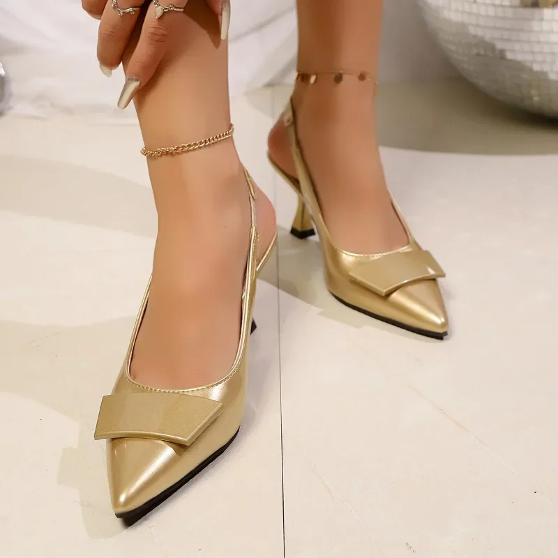 

Женская обувь без шнуровки, модные женские туфли на высоком каблуке для офиса и карьеры, большие размеры, бестселлер, нескользящие сандалии с закрытым носком