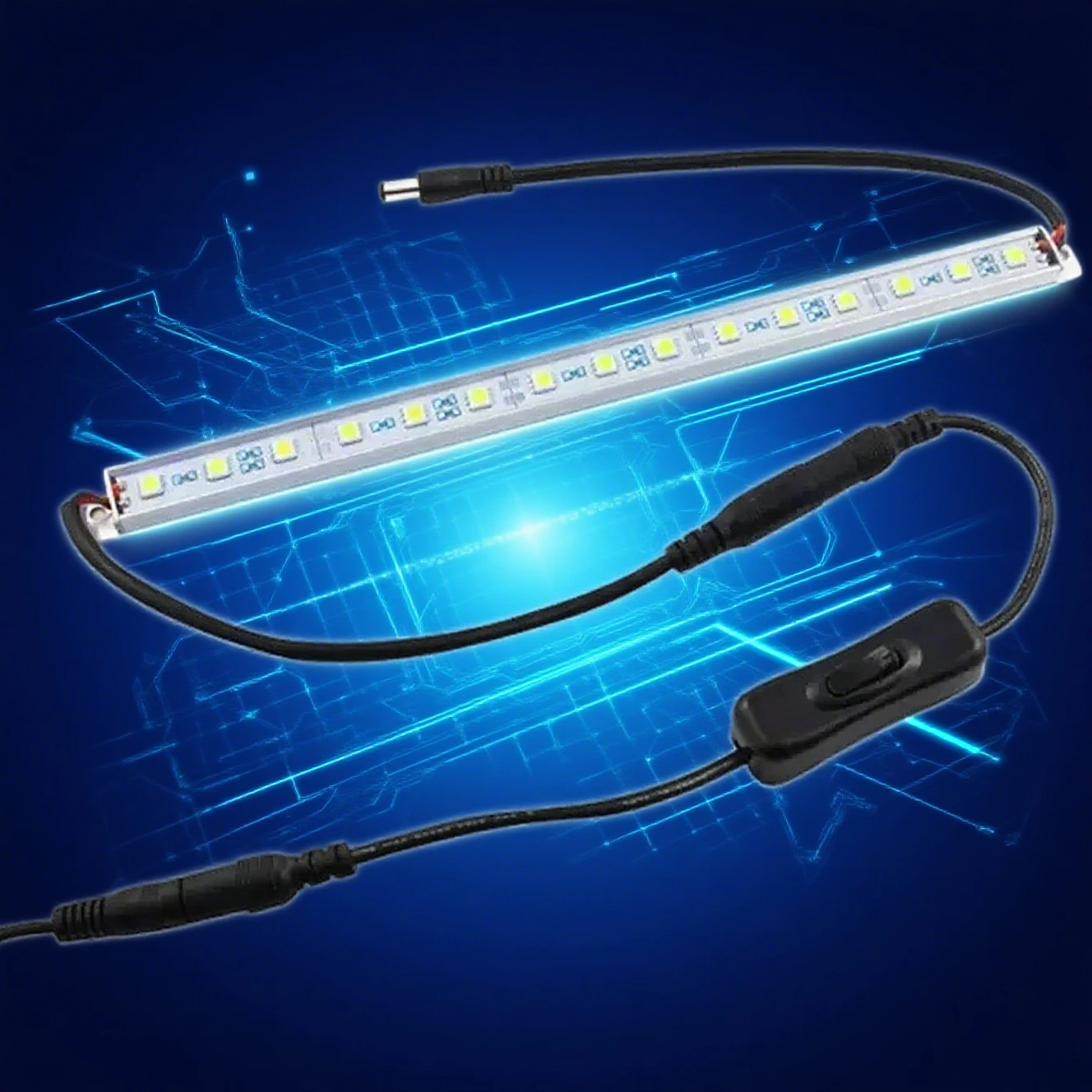 DC Power Plug Switch Female to Male Switch Extension Cable 30cm For LED Strip Light 5.5 x 2.1 mm Power Cable Connector On-Off