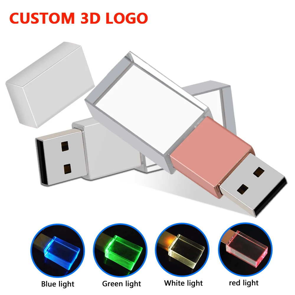 10 ชิ้น/ล็อตคริสตัล USB 2.0 งานแต่งงานของขวัญแฟลชไดรฟ์ฟรีโลโก้ที่กําหนดเองไดรฟ์ปากกา 100% ความจุจริง Stick 128GB 8GB 16GB 32GB 64GB