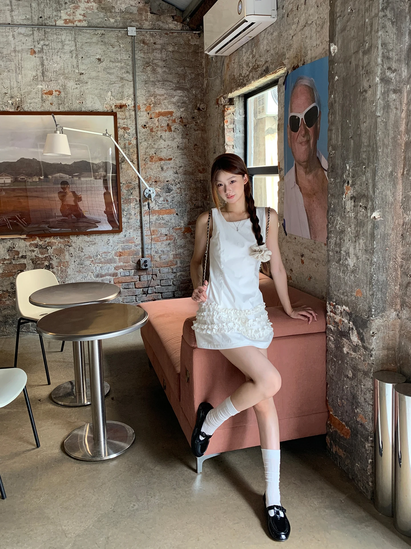 Ele White Summer Dr Damen Svel Slim Fit Rock Hohe Taille A-Linie Baumwollmischung Bequem Lässig Faionable