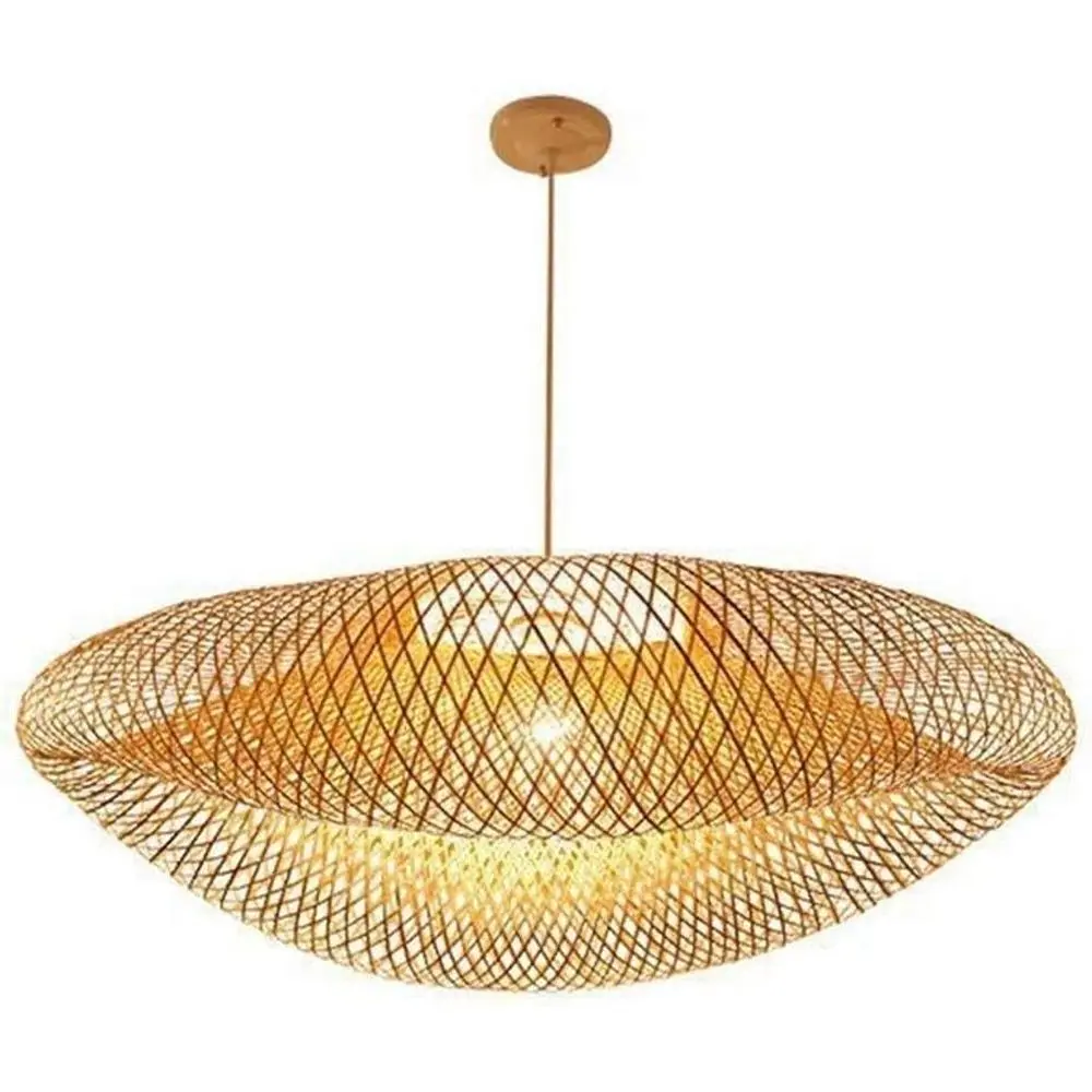

Large Nordic Style Bamboo Woven Hanging Pendant Light - Rattan Bird Nest Design for Home & Bar Decor