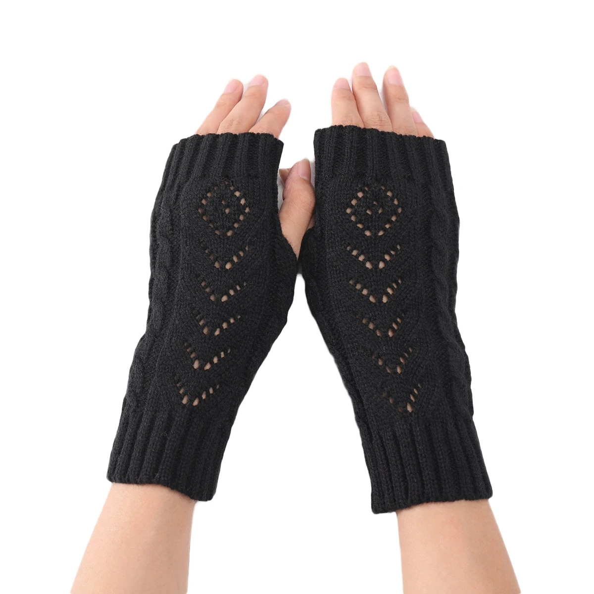 

Winter Half Finger Glove For Womens Girls Soft Warm Knitted Fingerless Hand Wrist Warmer Home Office Autumn Mittens